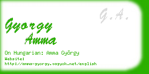 gyorgy amma business card